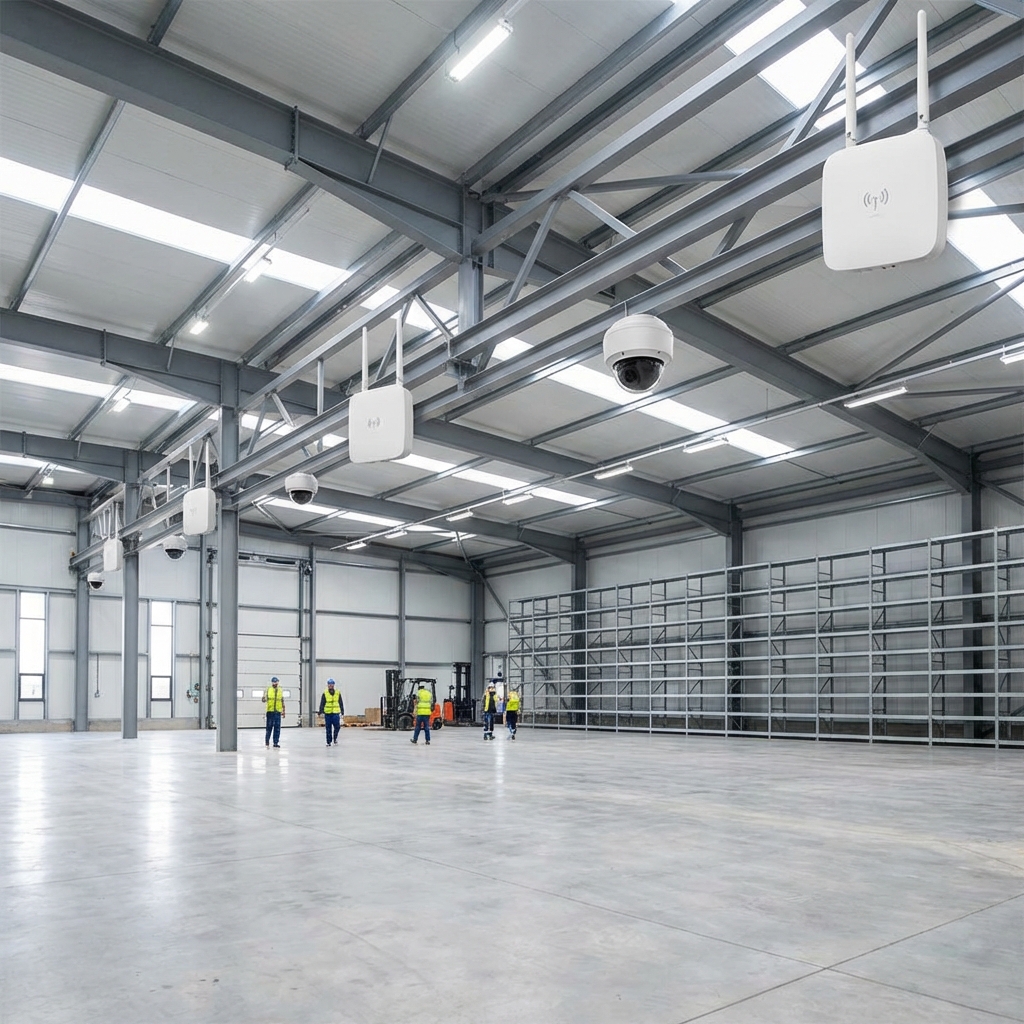 Impianto WiFi industriale e videosorveglianza capannone Brescia